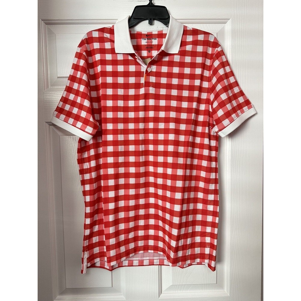 NEW Nike Dri-FIT Victory Men's Printed Polo Red White Size MEDIUM DH0650-657